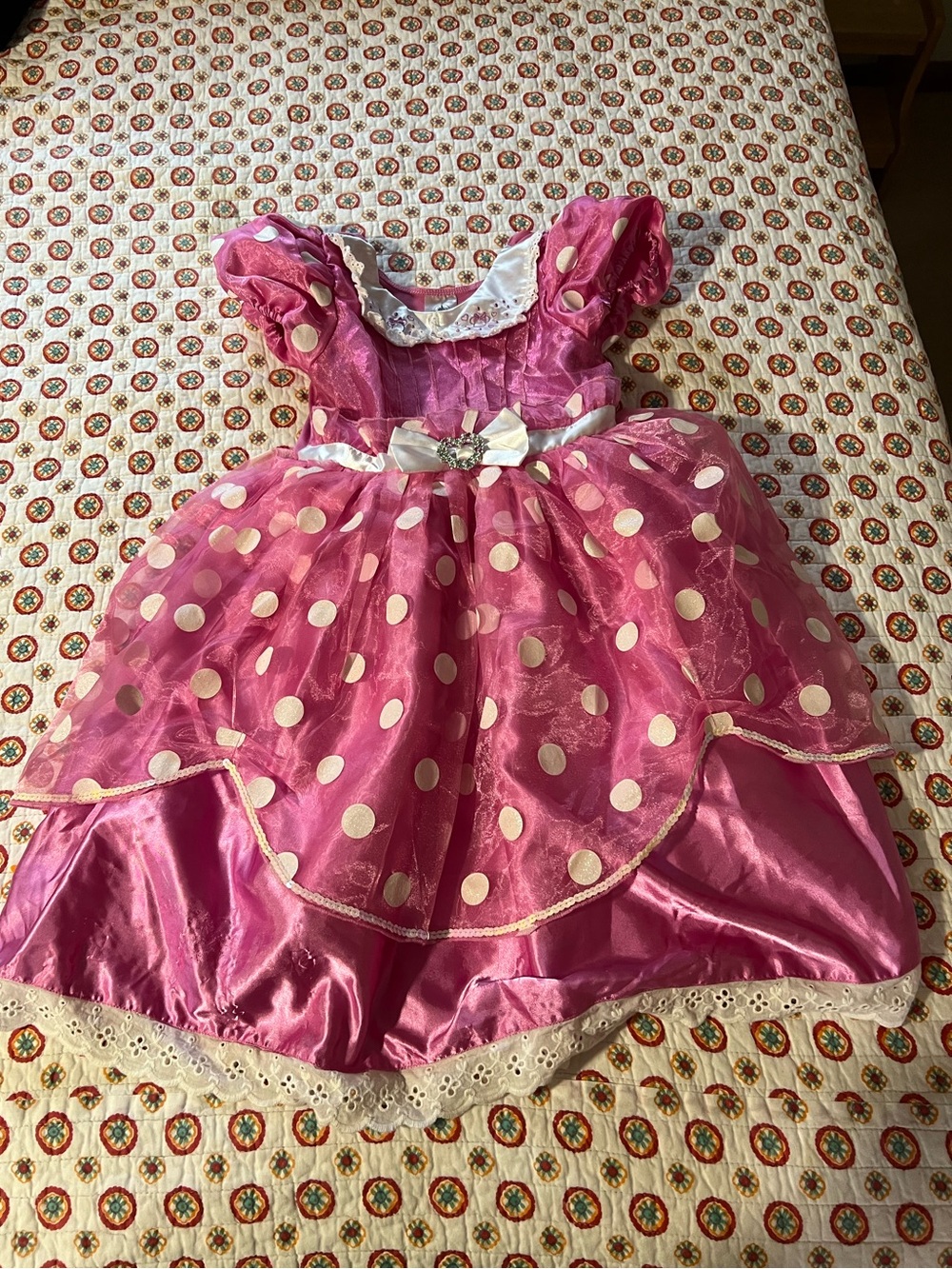 Official Disney Parks Minnie Mouse Pink Petticoat Gown Dress size 7/8